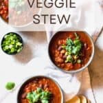 Pin for Pumpkin Veggie Stew Recipe.