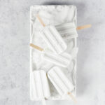creamy coconut popsicles overhead shot