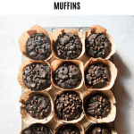 chocolate sweet potato muffins topdown