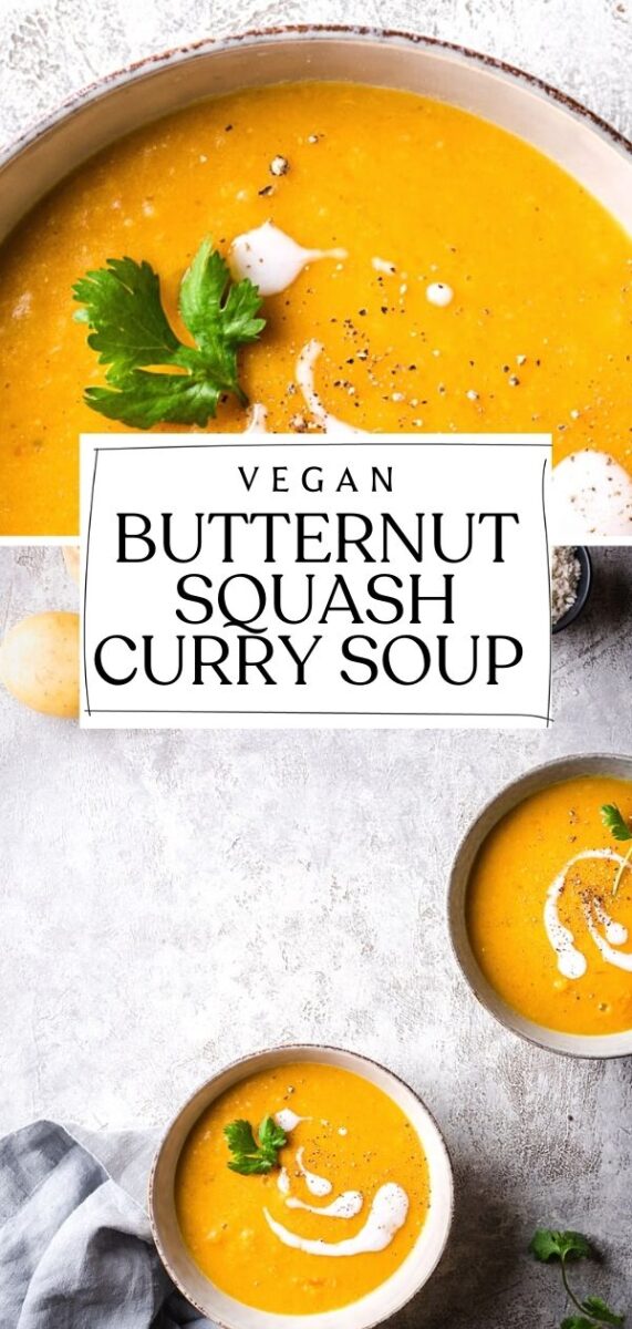 Pin for curried butternut squash soup.