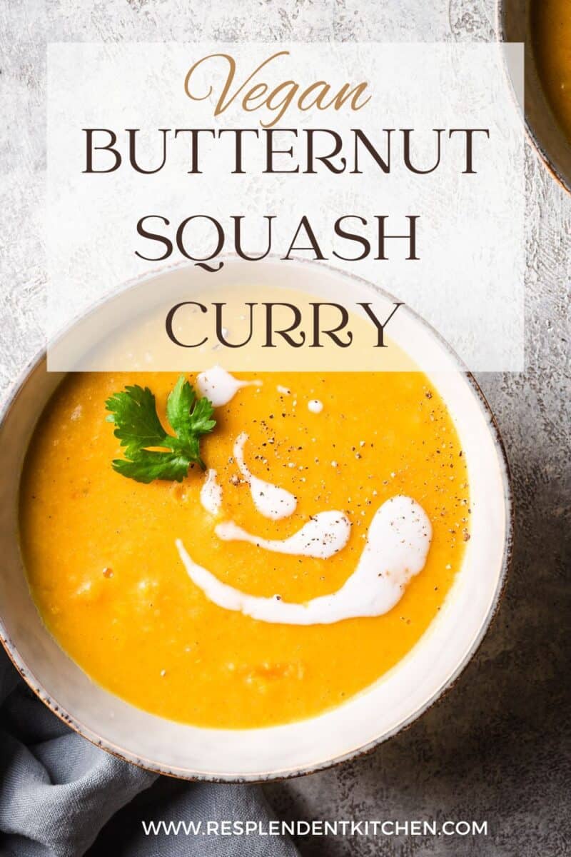 Pin for curried butternut squash soup.