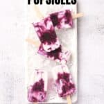 Pin for vegan vegan blueberry coconut popsicles.