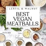 pin for the best vegan meatballs without tofu