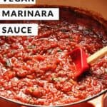 Pin for Vegan Marinara Sauce on Resplendent Kitchen blog.