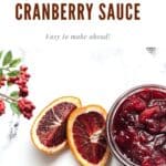 pin for vegan cranberry sauce