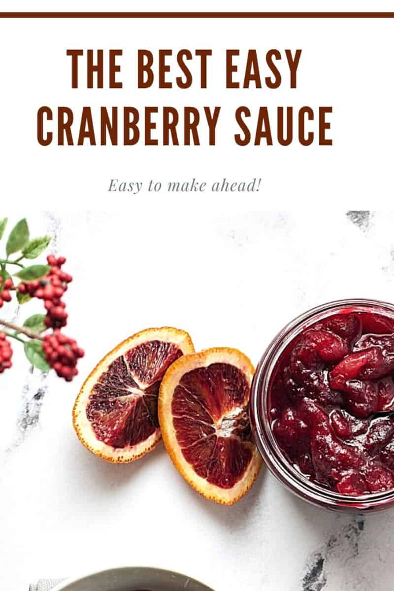 pin for vegan cranberry sauce