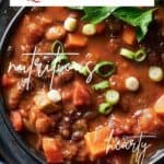 Pin for Vegan Butternut Squash Chili.
