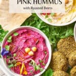 Pin for Pink Hummus with Roasted Beets.