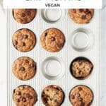 Pin for Vegan Banana Chocolate Chip Muffins.