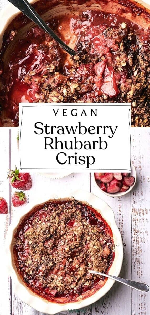 Pin for Vegan Strawberry Rhubarb Crisp