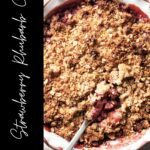 pin for vegan strawberry rhubarb crisp