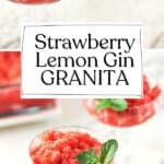 Strawberry Lemon Gin Granita pin Resplendent Kitchen
