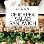 Pin for Vegan Chickpea Tuna Salad Sandwich.
