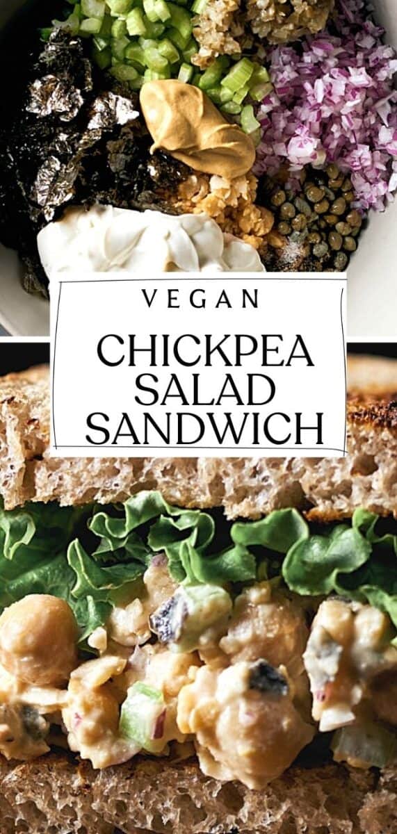 Pin for Vegan Chickpea Tuna Salad Sandwich.