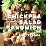 Pin for Vegan Chickpea Salad Sandwich.