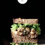 Pin for Chickpea no tuna salad sandwich.