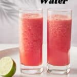 Pin for Watermelon Water recipe on Resplendent Kitchen blog.