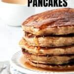Pin for vegan banana oat pancakes.