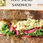 Pin for Vegan Tofu Salad Sandwich.