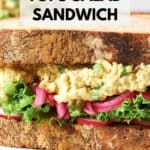 Pin for Vegan Tofu Salad Sandwich.