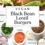 Pin for Black Bean Lentil Burgers.