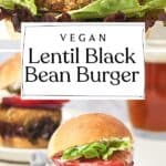 Pin for Lentil Black Bean Burger