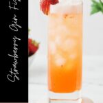 pin for strawberry elderflower gin fizz