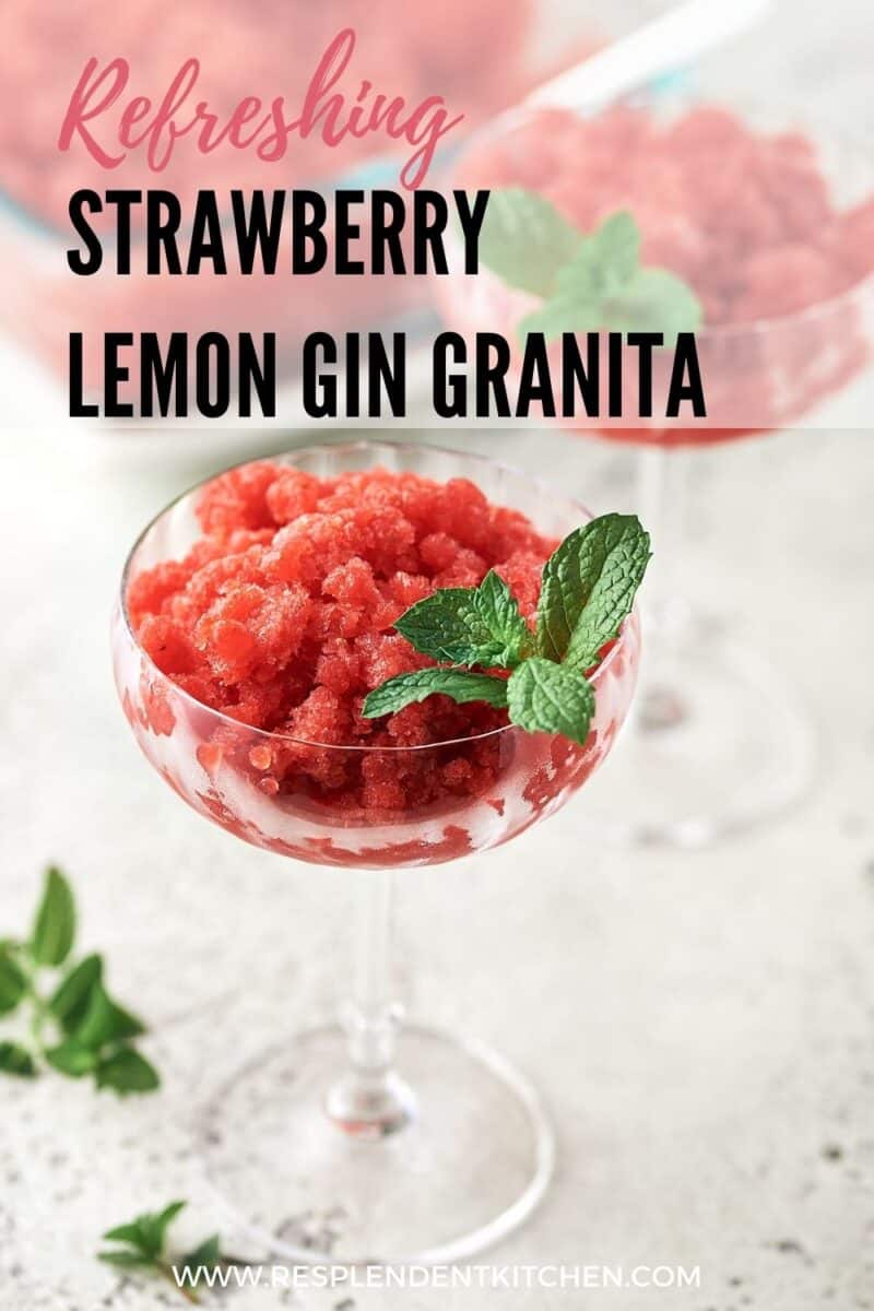 Pin for strawberry lemon gin granita