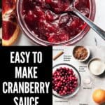 pin for easy vegan cranberry sauce