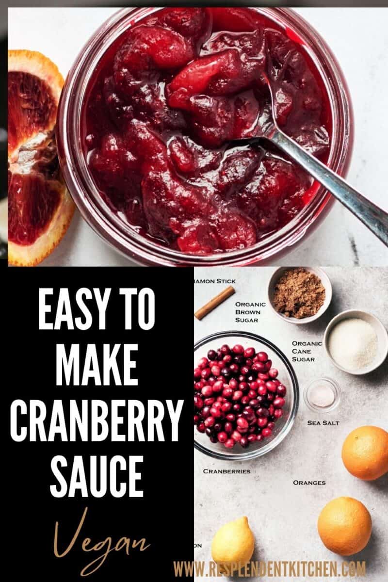 pin for easy vegan cranberry sauce