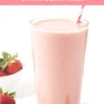 Pin for Homemade Strawberry Milk (Vegan).