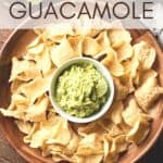 Pin for 4 ingredient guacamole recipe.