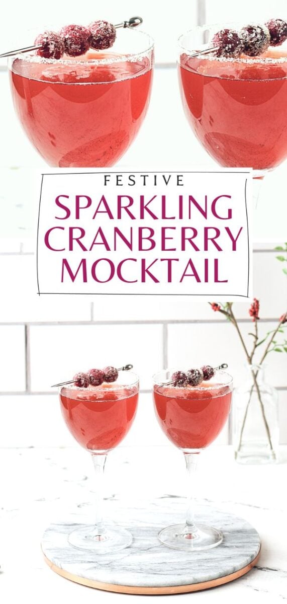 Pin for Sparkling Cranberry Mocktail