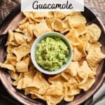 Pin for simple 4 ingredient guacamole recipe.