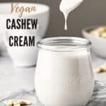 Pin for vegan cashew cream recipe.
