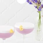 Pin for Lavender Elderflower Gin Sour recipe on Resplendent Kitchen.
