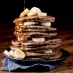 Side view of vegan Sourdough Buckwheat Pancakes