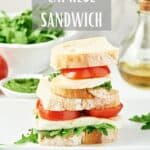 Pin for Vegan Caprese Sandwich.