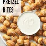 Pin for homemade vegan pretzel bites recipe on Resplendent Kitchen.