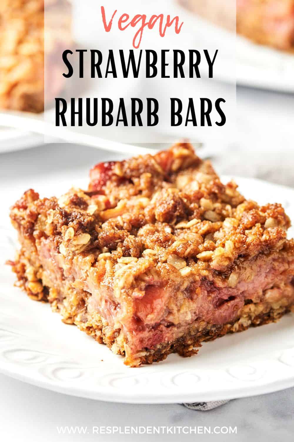 Strawberry Rhubarb Crumble Bars (Vegan) - Resplendent Kitchen
