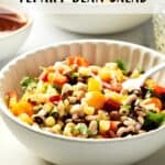 Pin for vegan tepary bean salad.