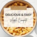 Pin for homemade apple compote recipe.