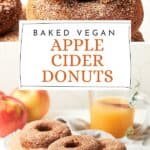 Pin for baked vegan apple cider donuts.