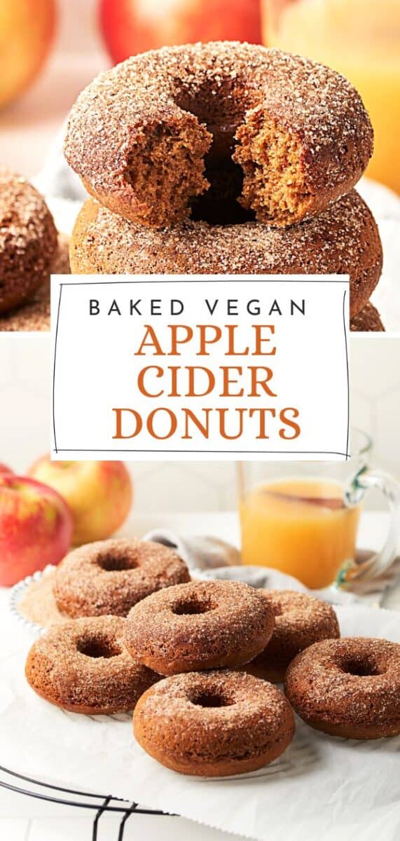 Pin for baked vegan apple cider donuts.
