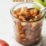 Pin for easy Apple Compote recipe on Resplendent Kitchen blog.