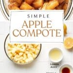 Pin for simple Apple Compote recipe on Resplendent Kitchen blog.