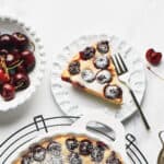 Vegan Clafoutis slice on a plate.