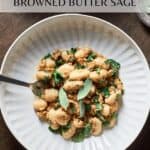 Pin for Vegan Gnocchi with Sage and Sausage.