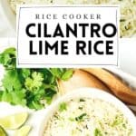 Pin for Rice Cooker Cilantro Lime Rice.