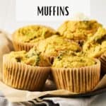 Pin for vegan savory chickpea muffin.